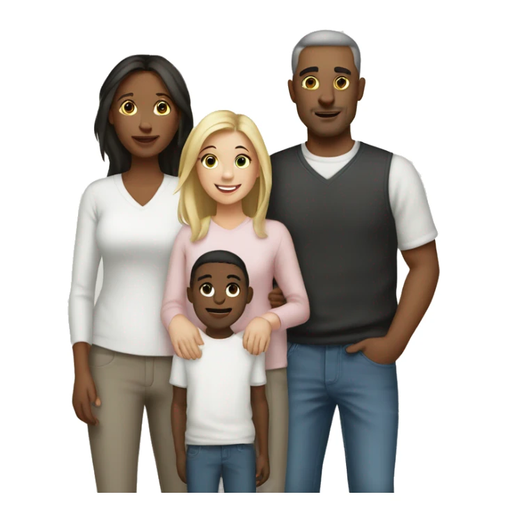 mother father daughter son white family sticker