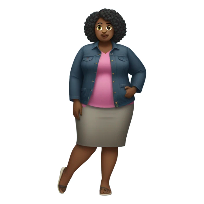 Obese black woman in clothes sticker