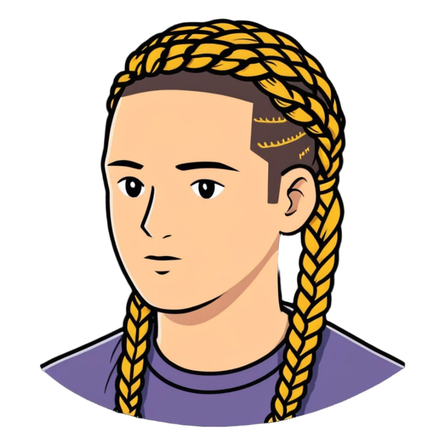 homme avec des tresses sticker