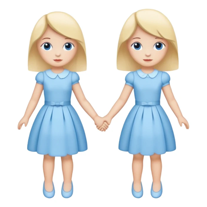 bonequinhos de papel azuis de mãos dadas sticker