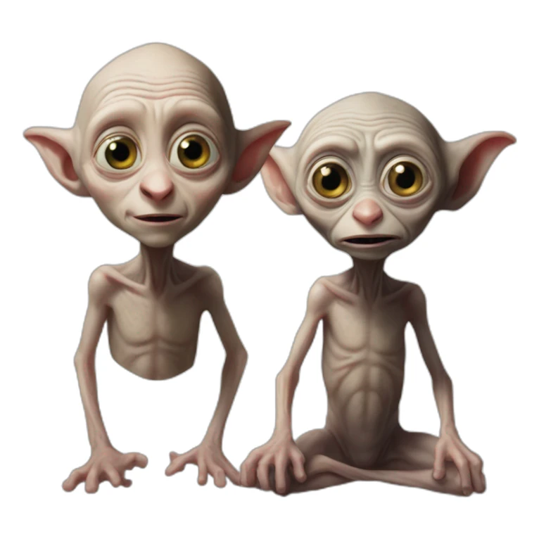 Dobby and gollum side to sifr sticker