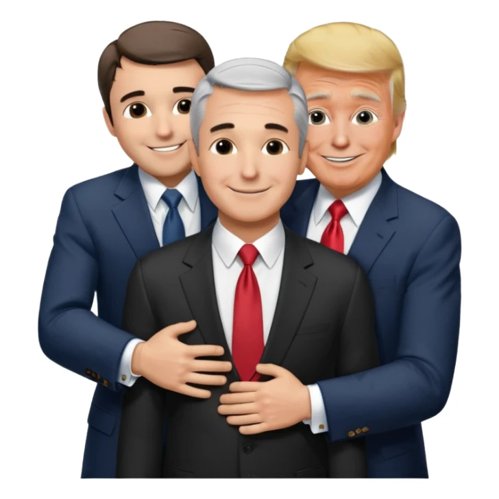 Charlie kirk, donald trump and jeffrey epstein hugging happily sticker