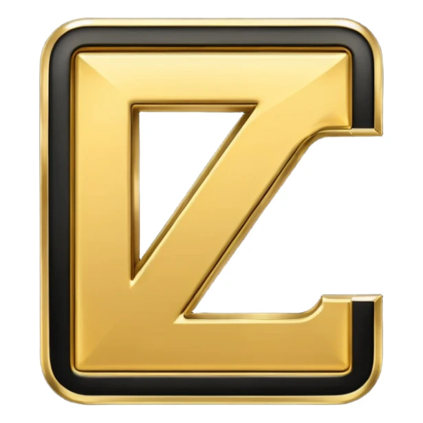 letter Z in black and gold sticker