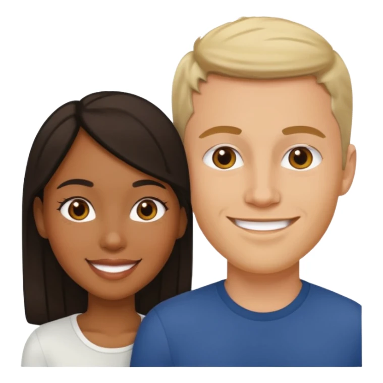 mixte couple black girl , white italian style man sticker