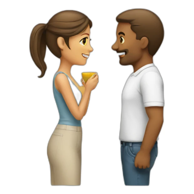 Man chatting a woman sticker