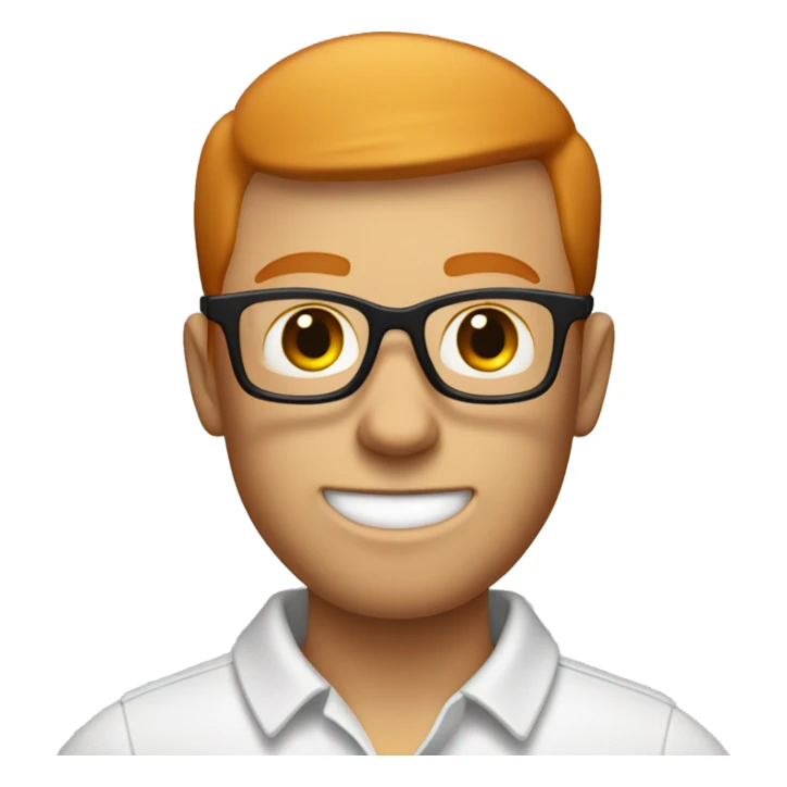 ginger buzz cut man with glasses, polo shirt and khakis sticker