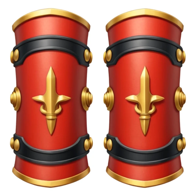 Ares bracers object icon, pair of ancient Greek war bracers, red black gold theme, engraved patterns, heavy armor style, 3D cartoon, mobile game icon style, centered, clean background, no text, no watermark

 sticker