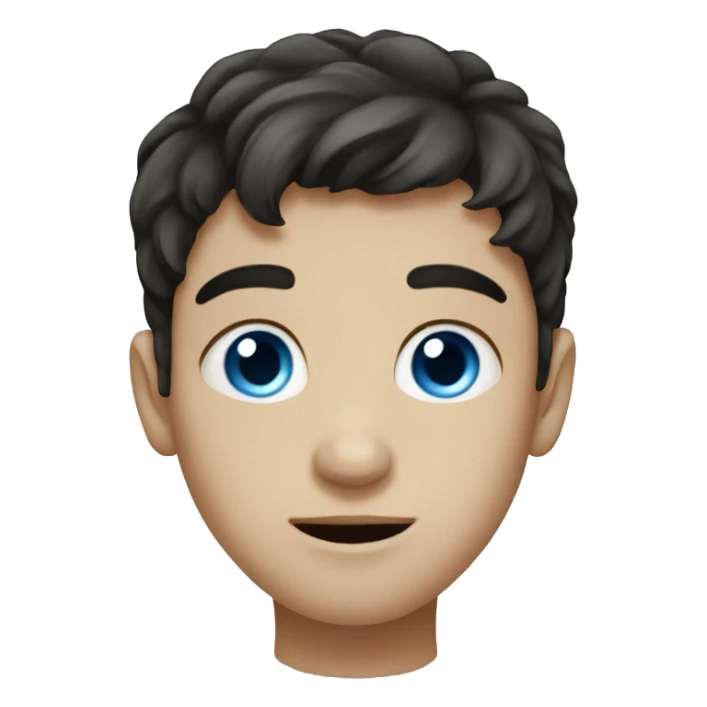 a boy with blue eyes, dark hair and a hooked nose sticker