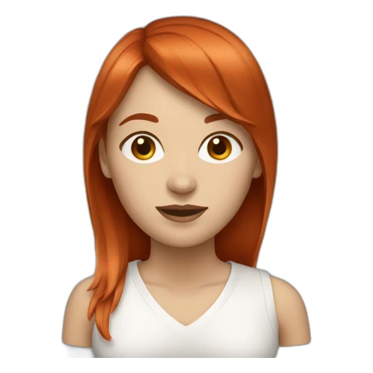 white-woman-with-brown-red-hair-fringe sticker