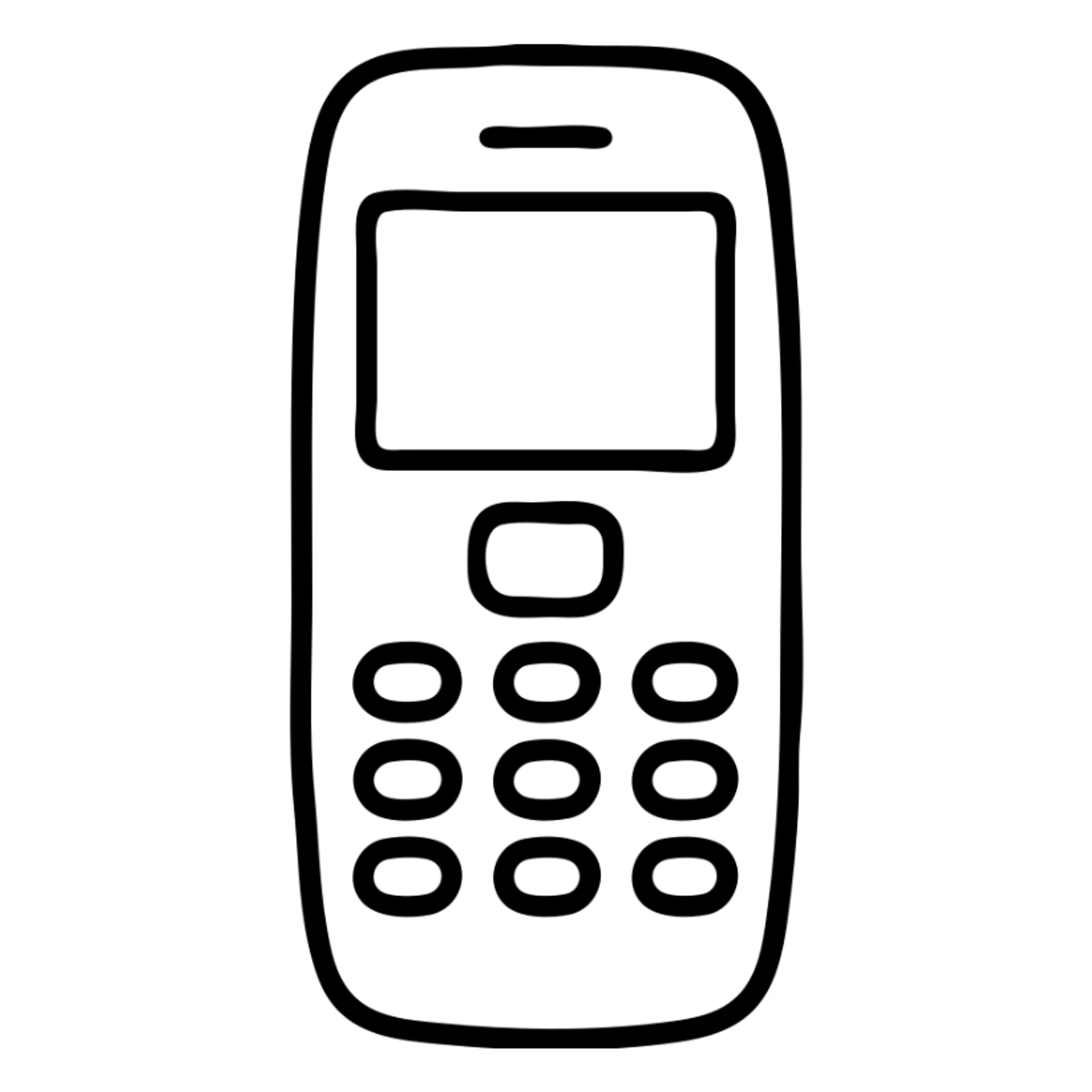 Vintage Nokia 3310 phone with small screen and keypad buttons sticker