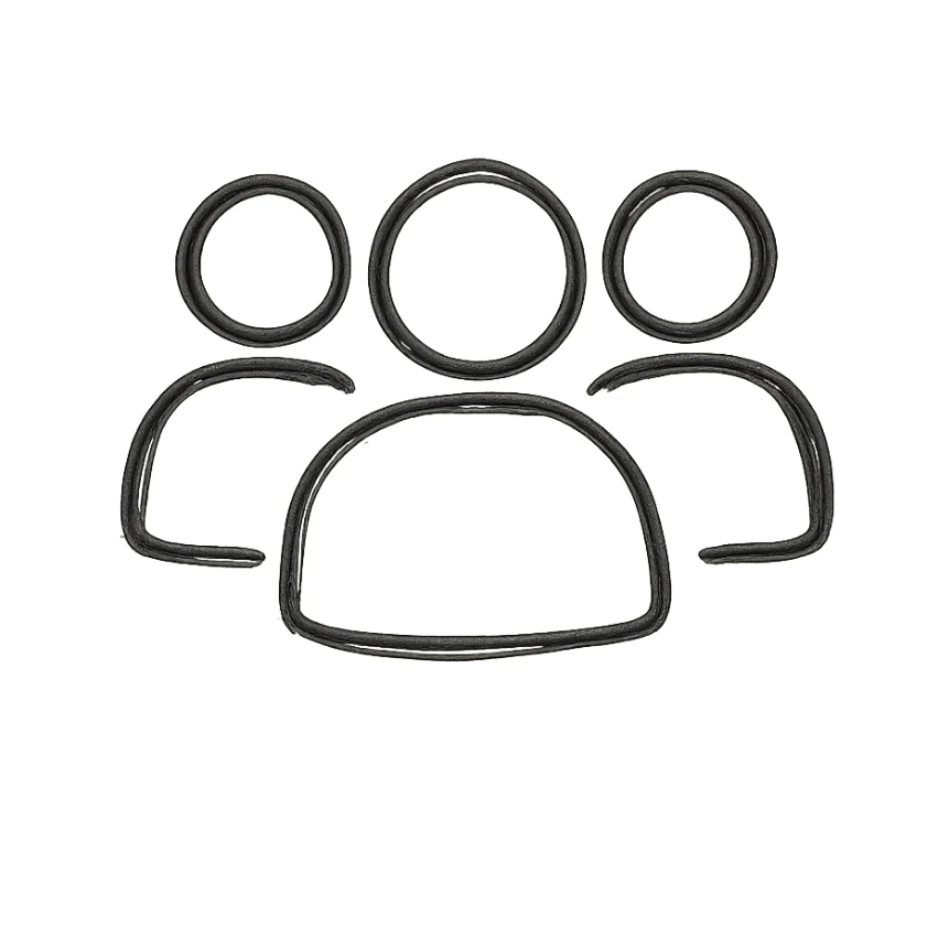 group of people, hand drawn outlined icon style, sketchy lines, no fill sticker