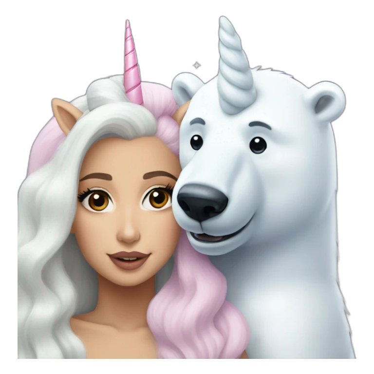 Ariana Grande unicorn next to Lady Gaga polar bear sticker