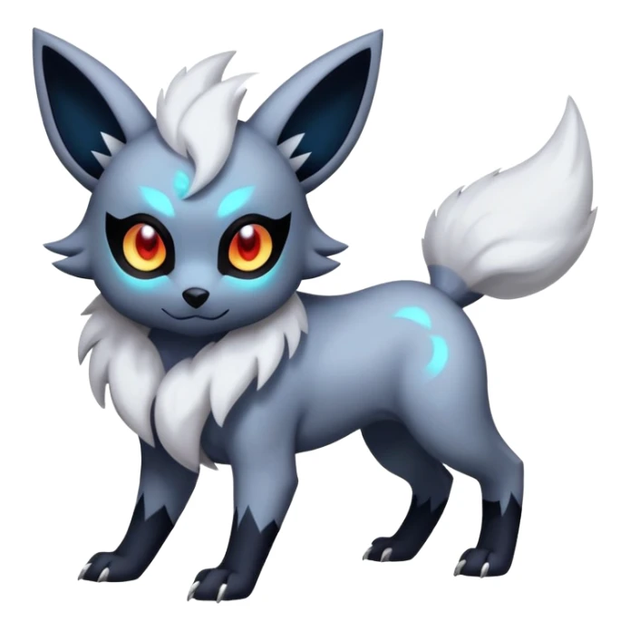 Absol-Zorua-Umbreon-Fakémon-hybrid-creature (full body)  sticker