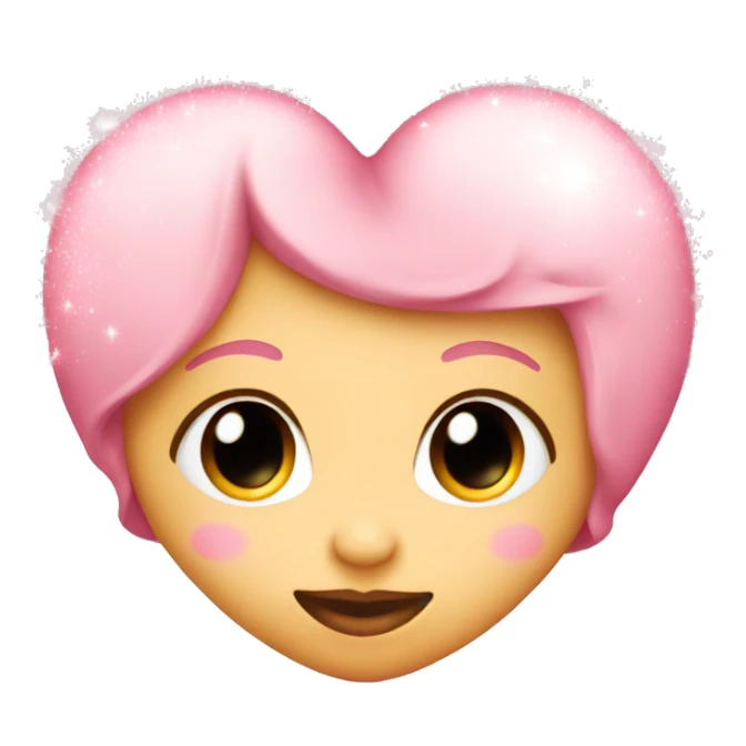 Baby pink heart with sparkles around it sticker