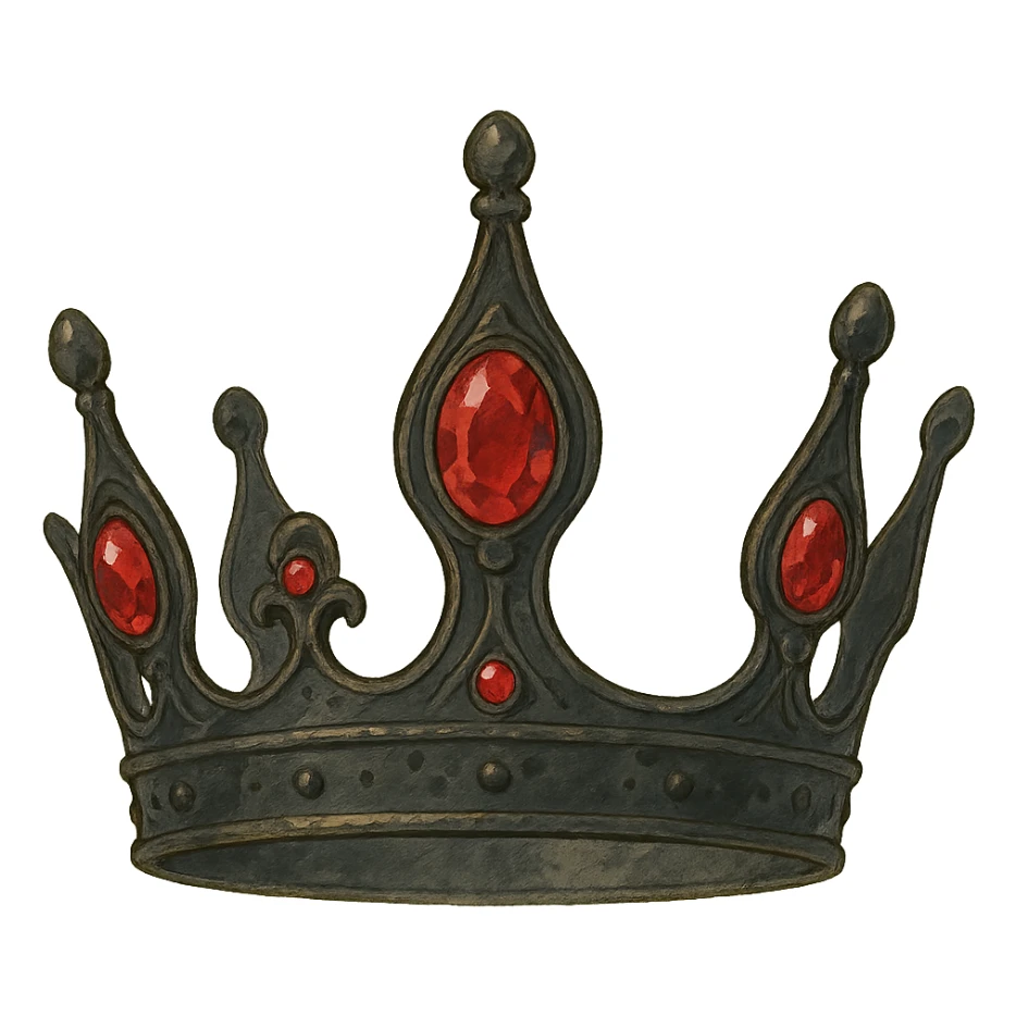 realistic black crown with red gems sticker