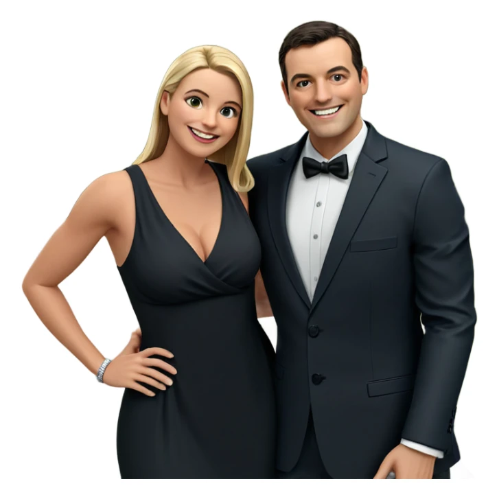 smiling couple in formal wear sticker