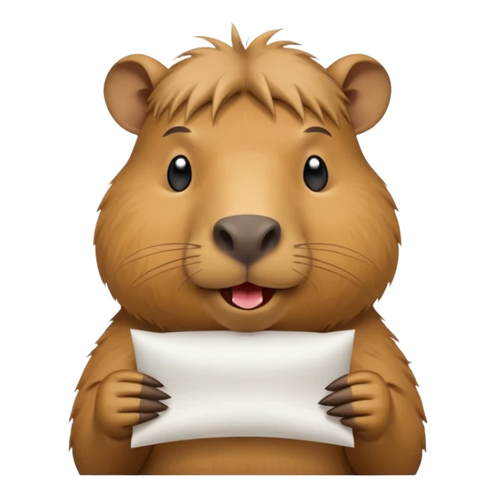 emoji of capibara eating white paper sticker