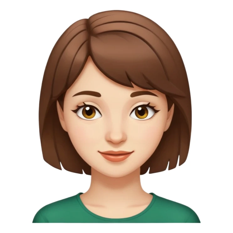20-year-old Chechen girl with short brown hair, winking sticker