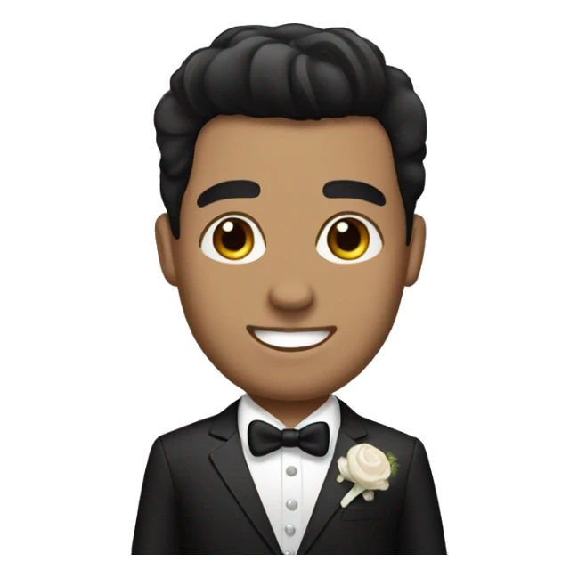 groom with black hair  sticker