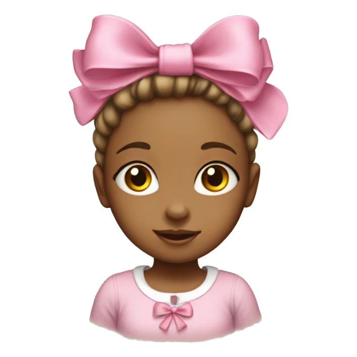 a little girl with a pink bow on her head sticker