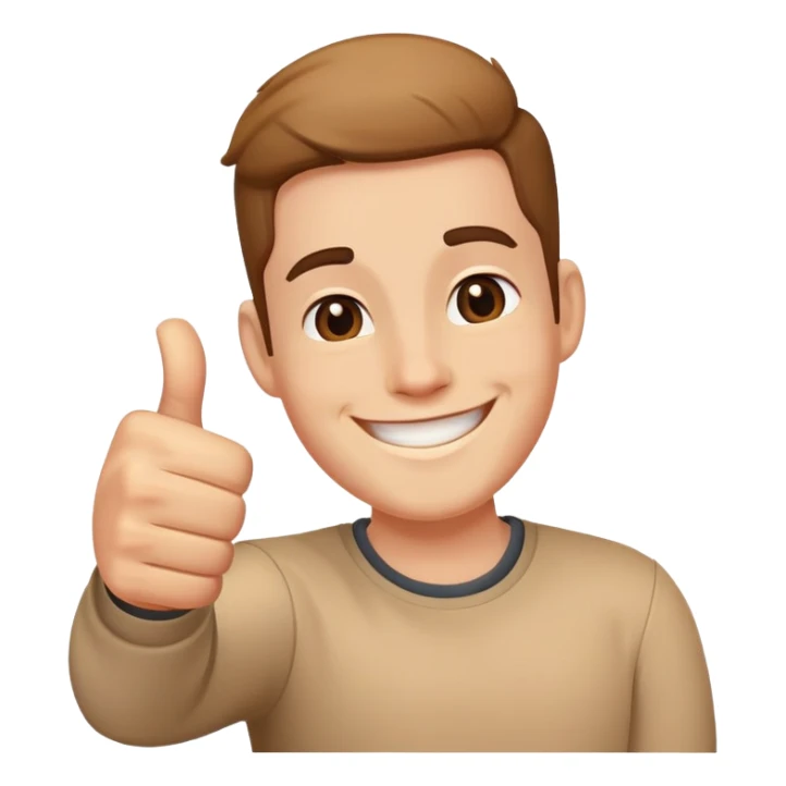 Happy person with thumb up sticker