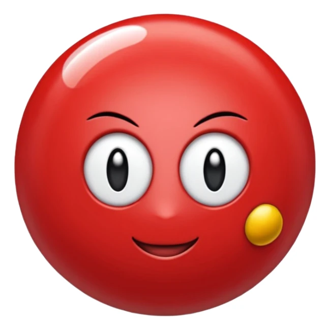 Uma pokébola redonda e simpática, vermelha em cima, branca embaixo, com uma faixa preta no meio e um botão branco central, com brilho suave e aparência limpa de emoji. sticker