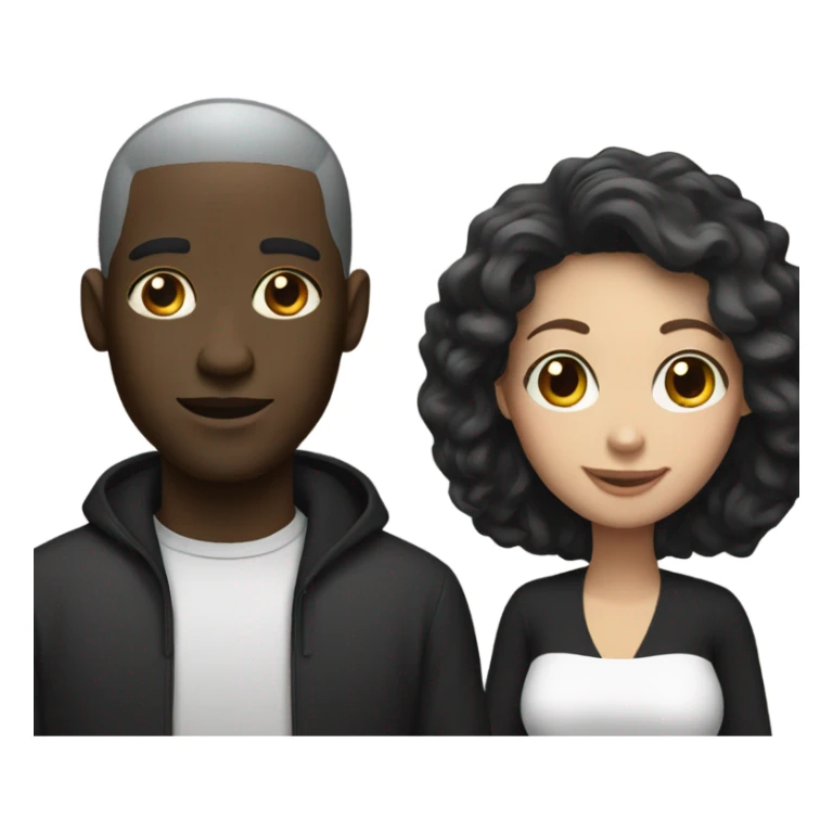Black man and white woman sticker