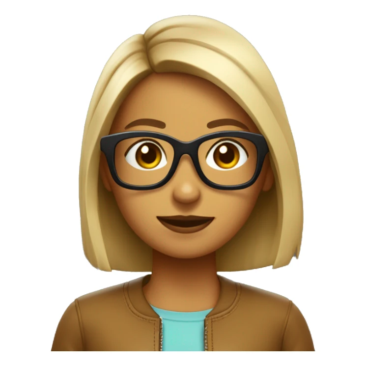 Chica castaña pelo corto y con gafas negras sticker