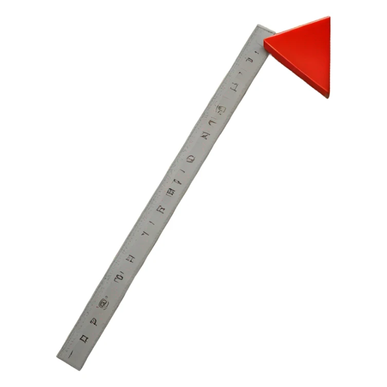 a 5 foot ruler with a red kiss marking on it  sticker