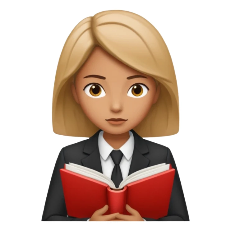 woman reading in suit sticker