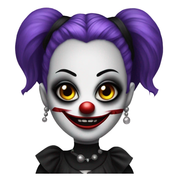 Gothgirl with piercings evil clown sticker