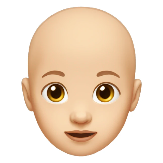 baby head, no hair sticker