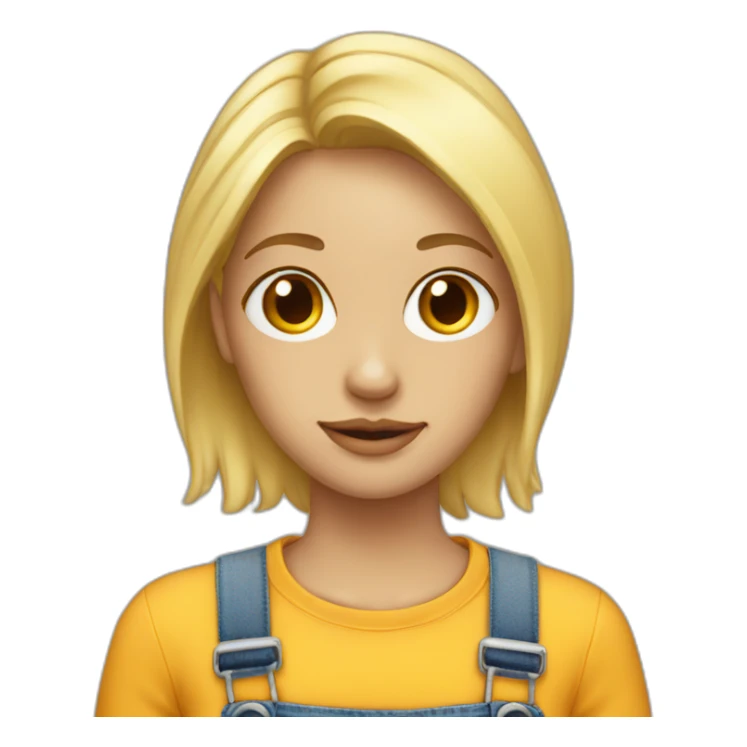 blonde girl with nose ring and dungarees sticker