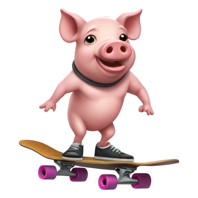 Pig on a skateboard  sticker