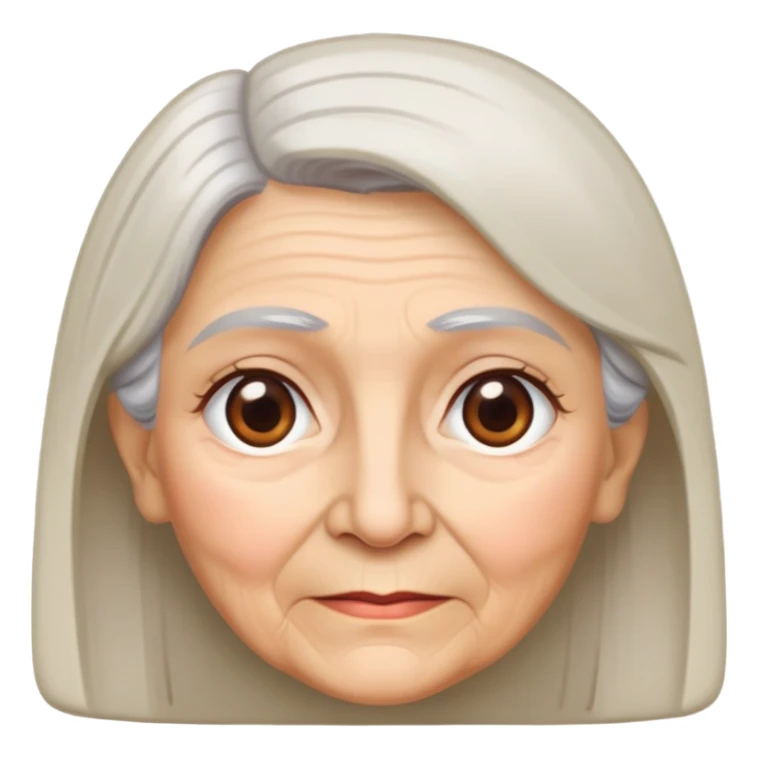 grandmother with straight hair and brown eyes sticker