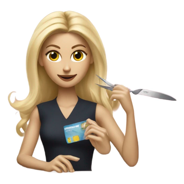 Blonde Ralph lauren women cutting credit card in half  sticker