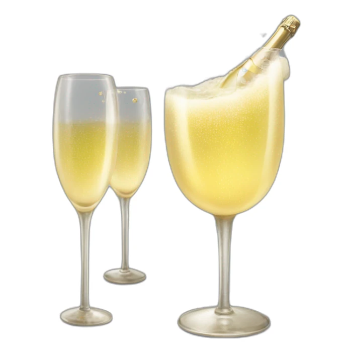 Coupe de champagne avec des bulles sticker