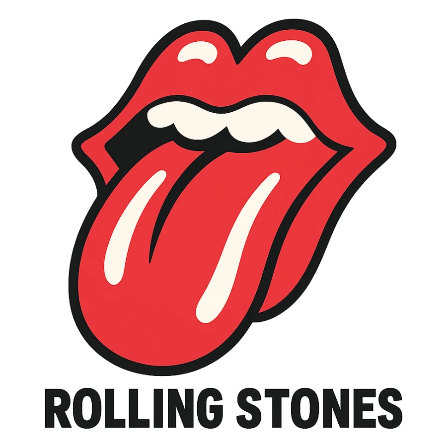 flat toon style logo of rolling stones sticker