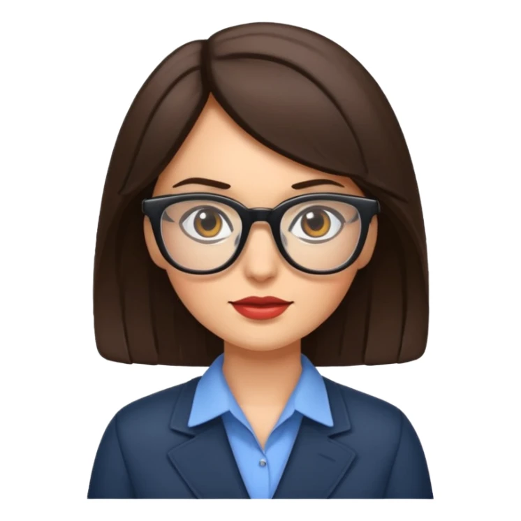 journalist brunette woman with glasses sticker