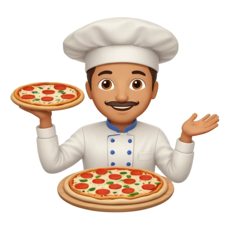 smiling Italian chef spinning pizza dough sticker