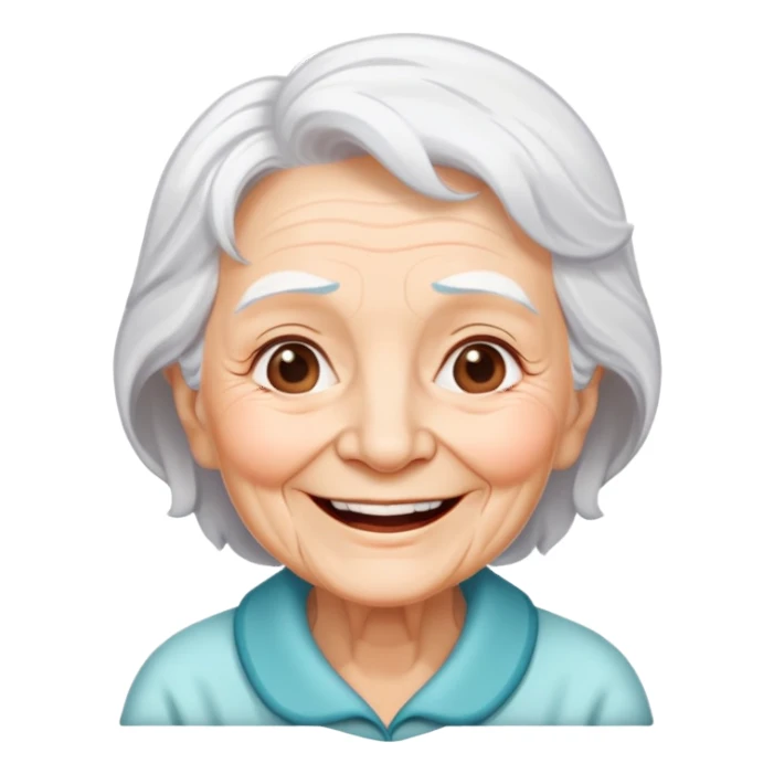 Old lady with a logo that says 60 years old sticker