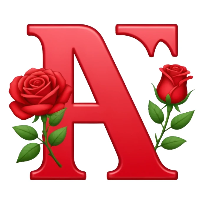 Letra A con rosas rojas sticker