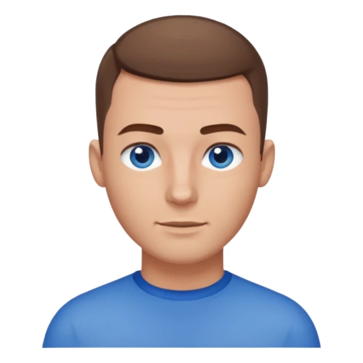 A guy with a buzzcut and blue eyes and brown hair  sticker