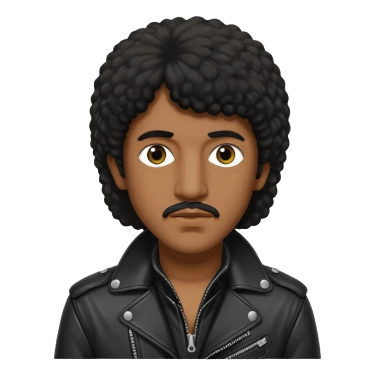 Phil Lynott (1949-1986) with long dark brown hair sticker