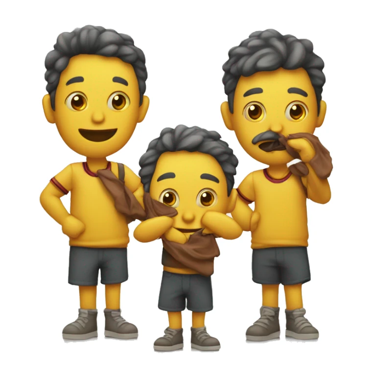 trio de enanos amarillos masticando con la boca abierta  sticker