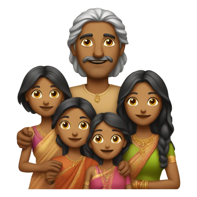 Indian(Mother father & 1 daughters) sticker