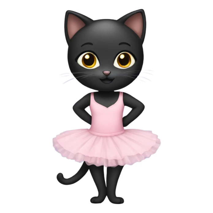 Black kitten in a ballet dress sticker