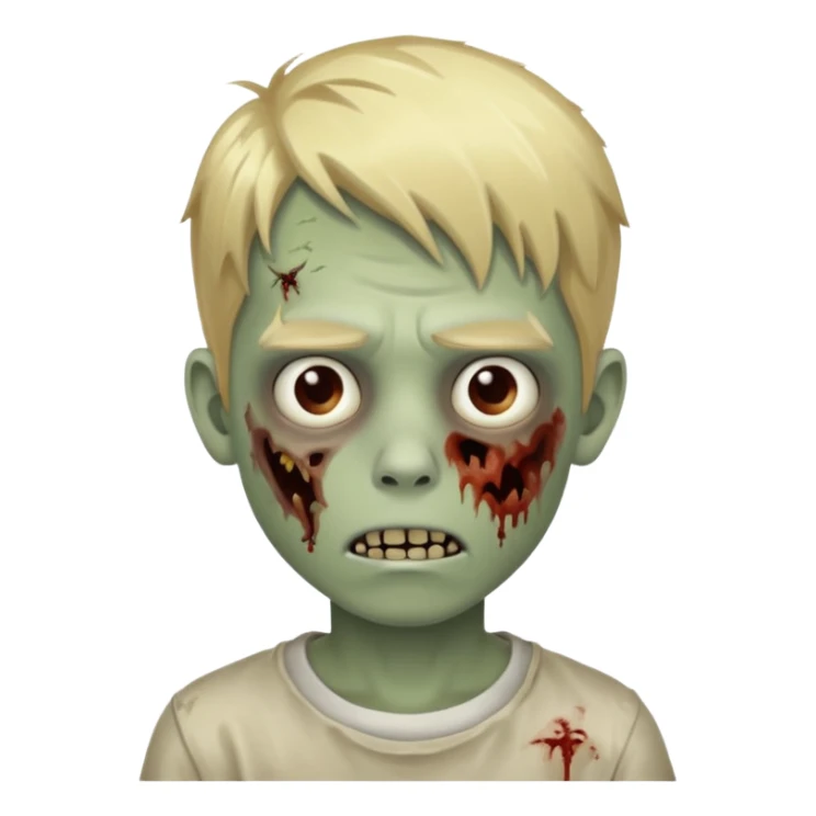 boy zombie with blonde hair sticker