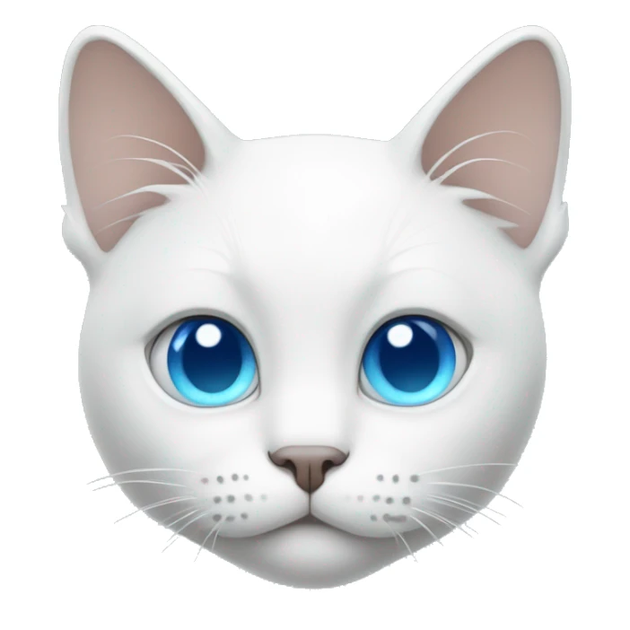 White cat with sad glassy blue eyes sticker