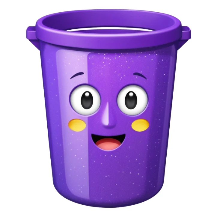 Glitter Purple and Cian rubbish bin sticker